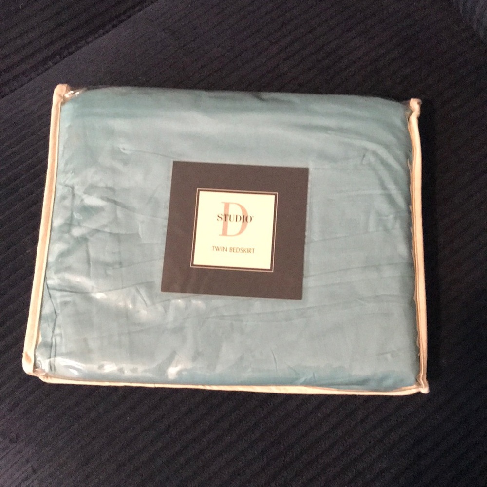 Studio D Serenade sky blue twin bedskirt NWT